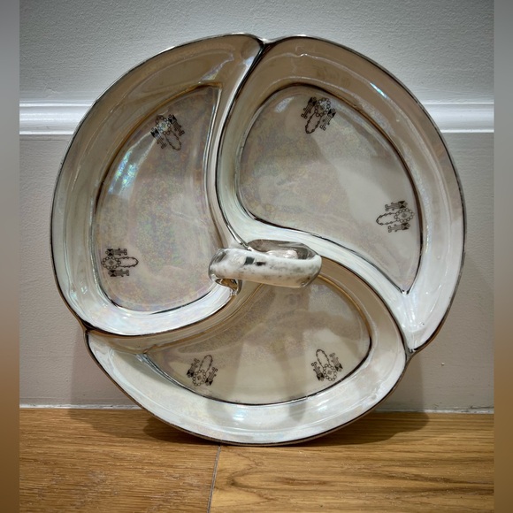 Vintage Prov Saxe Hand painted porcelain divided plate or candy dish Germany - Picture 13 of 13